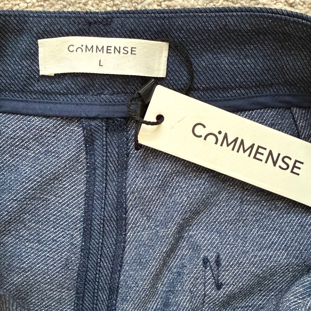 NWT Commense blue wide leg pleated pants sz L - Picture 3 of 6